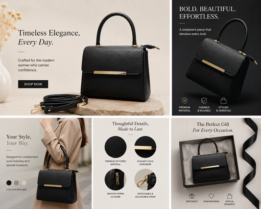 Eclipse Luxury Women's Handbag Black