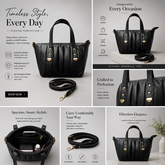 LushLine Premium Women's Handbag Black