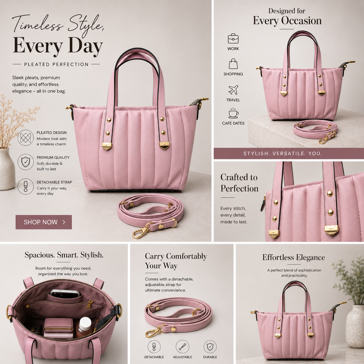 LushLine Premium Women's Handbag Lilac