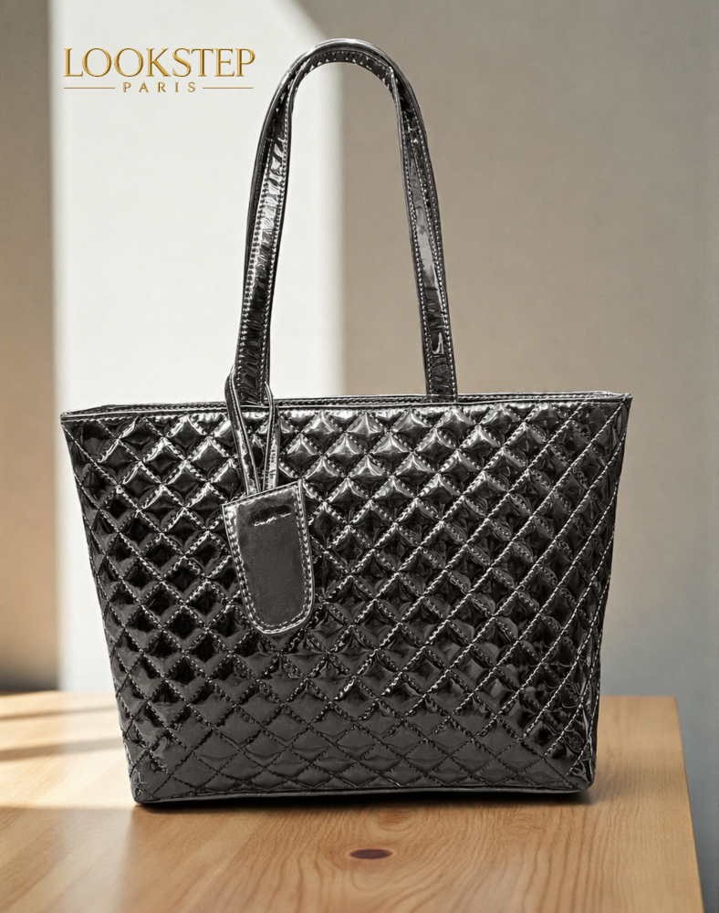 Paris Shine Premium Women`s Tote Handbag Gunmetal
