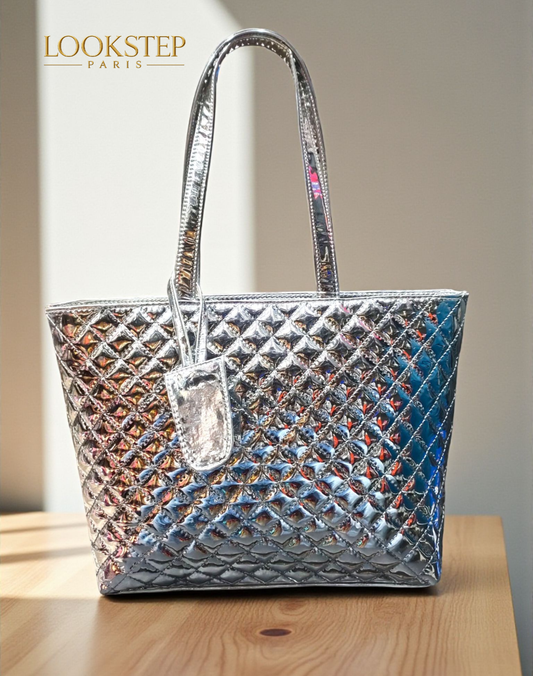 Paris Shine Premium Women's Handbag Silver