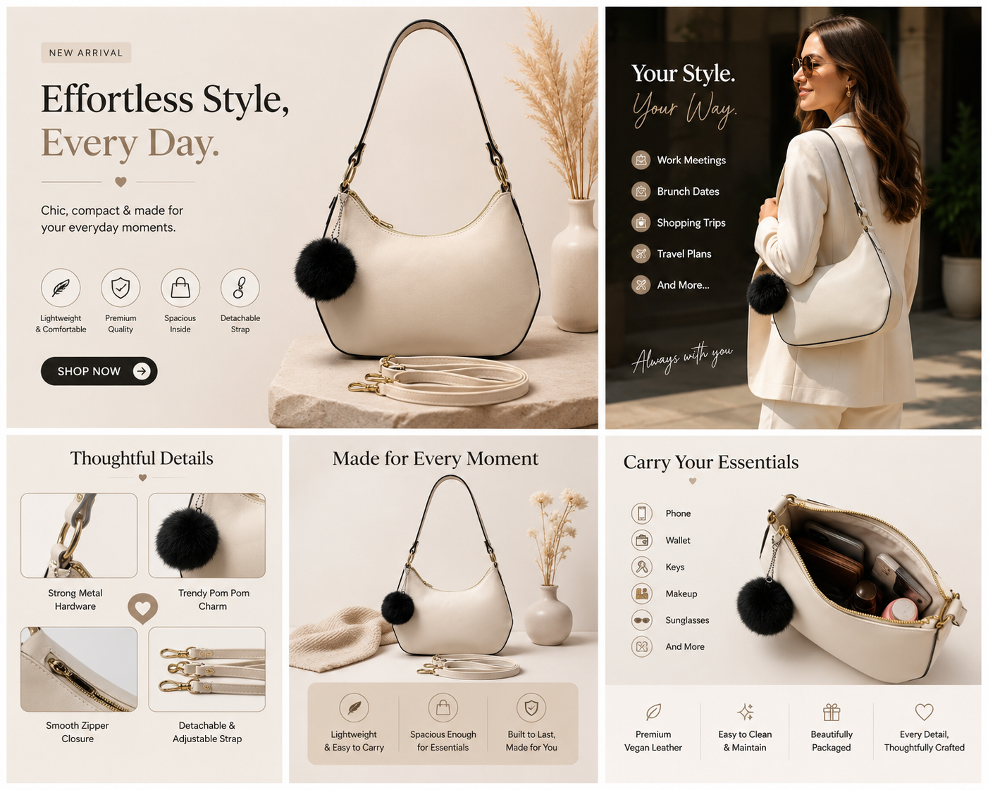 Avenoir  Premium Women's Handbag Beige