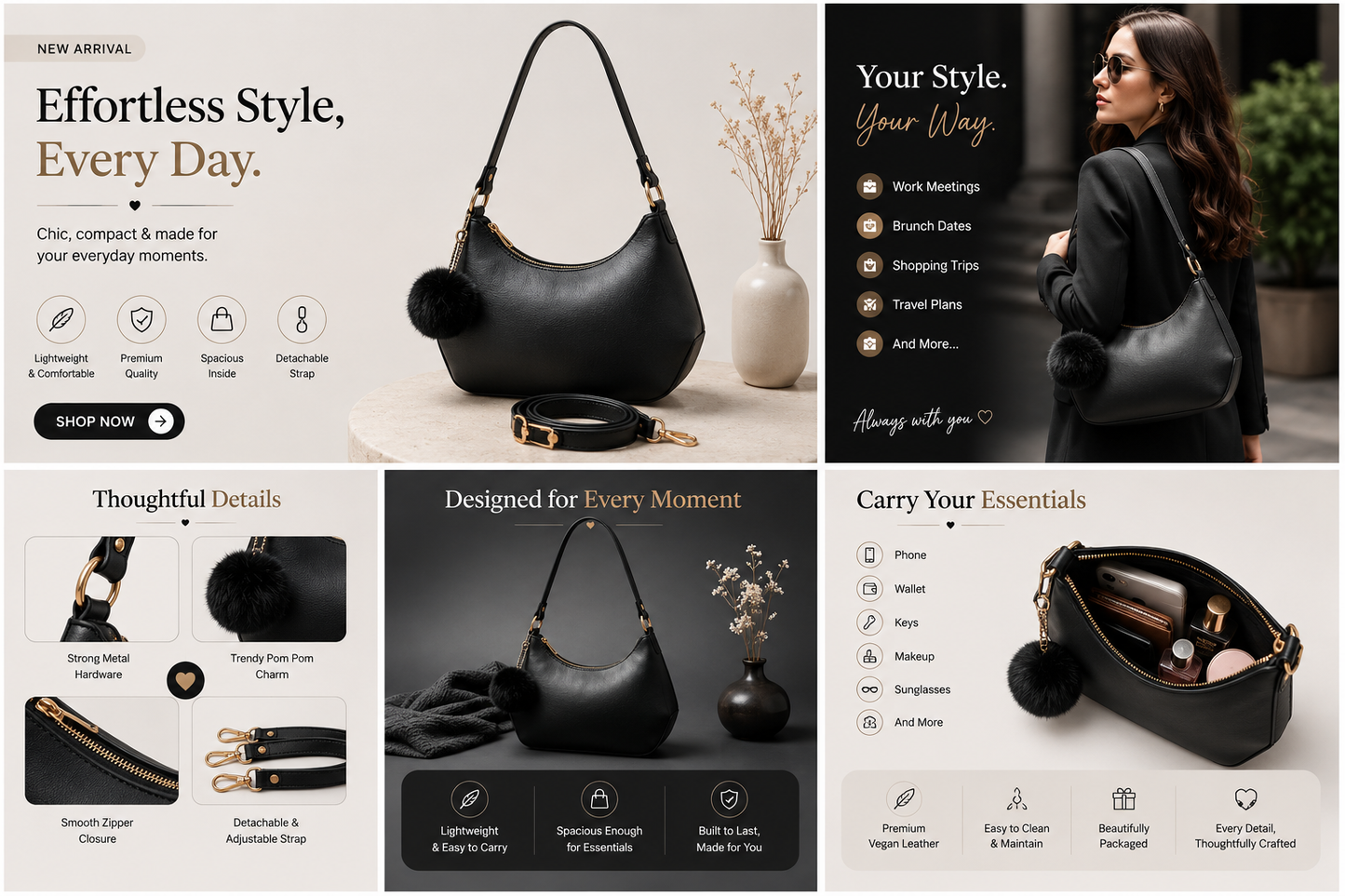 Avenoir Premium Women's Handbag Black