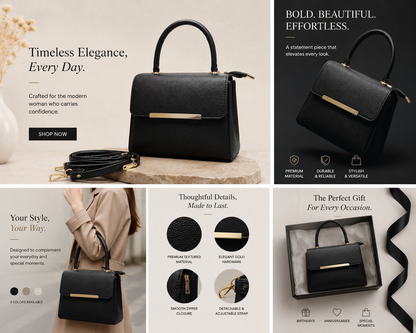 Eclipse Luxury Women's Handbag Black