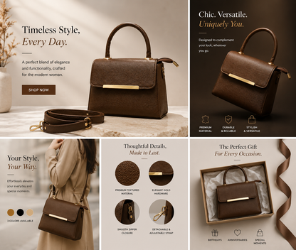 Eclipse Luxury Women's Handbag Coffee