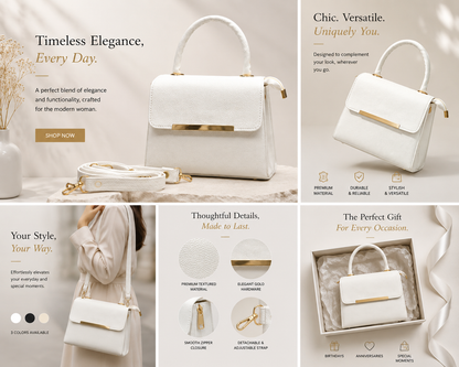Eclipse Luxury Women's Handbag White