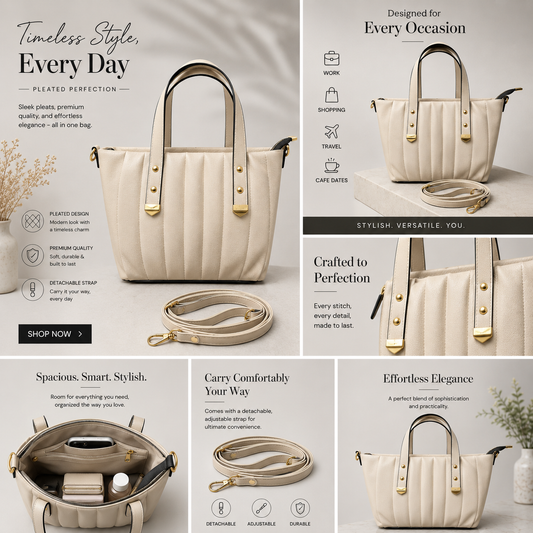 LushLine Premium Women's Handbag Beige