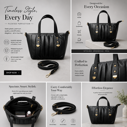 LushLine Premium Women's Handbag Black
