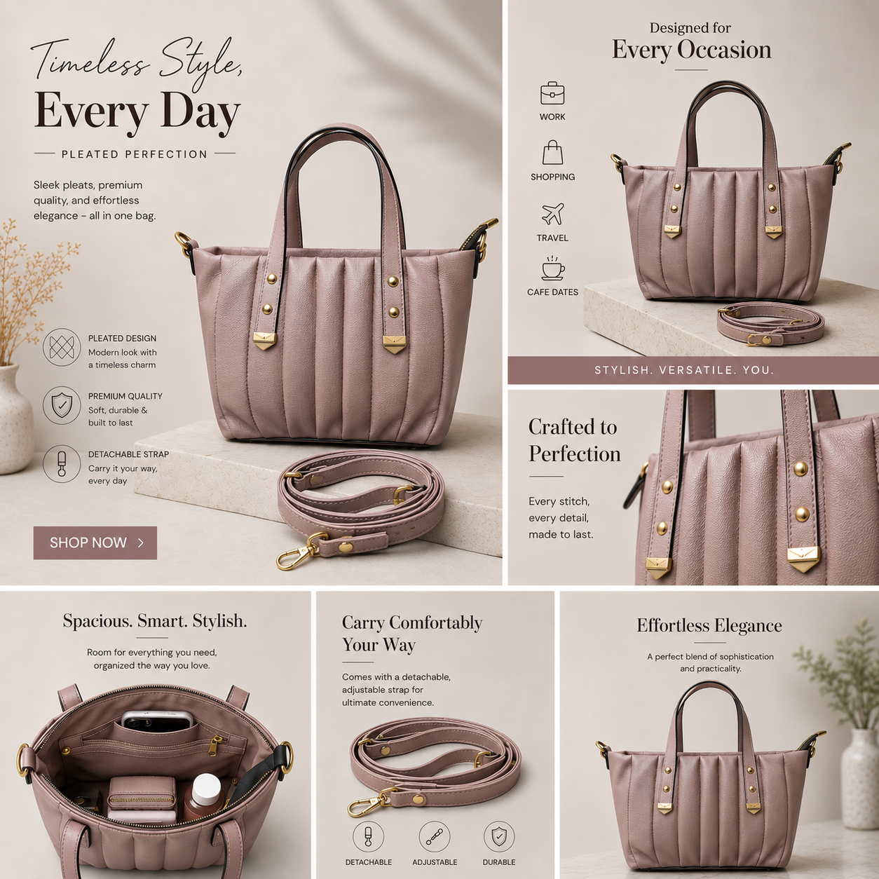 LushLine Premium Women's Handbag Khakhi