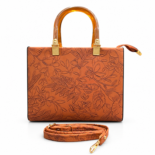 Pearl Flora Luxury Women's Handbag Brown