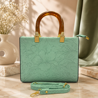 Pearl Flora Luxury Women's Handbag Green