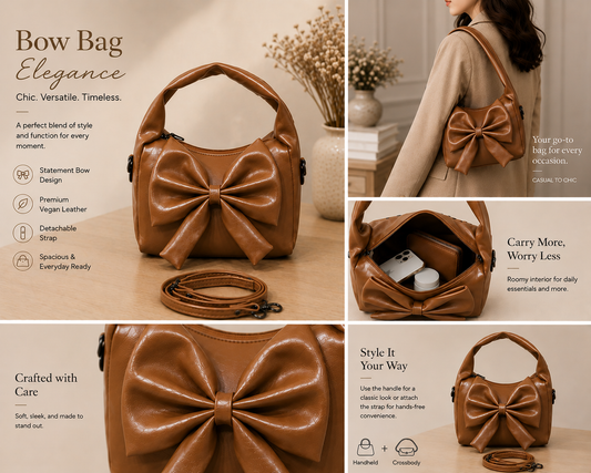 Ribbone Premium  Women's Handbag Brown
