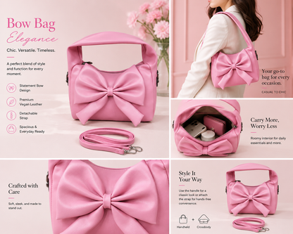 Ribbone Premium Women's Handbag Pink
