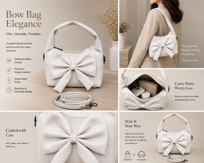 Ribbone Premium Women's Handbag Beige